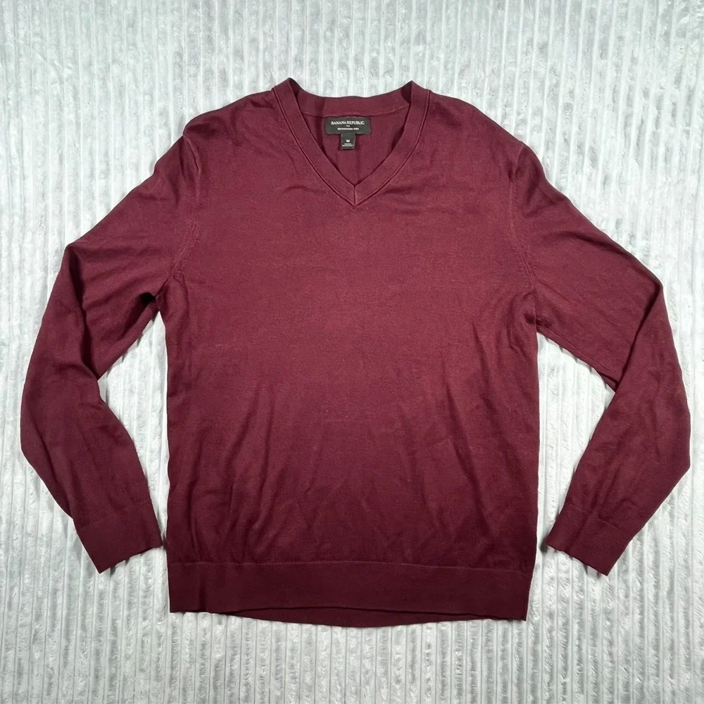 Banana Republic Premium Luxe Yarn Pullover Sweater Men's M Grandpacore‎ Preppy